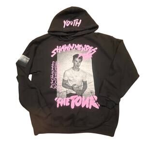 Shawn Mendes 2019 Tour Hoodie Black Pink Graphic Women Medium Concert Merch